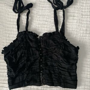 Navy blue cropped shirt